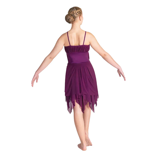 1st Position Burgundy Handkerchief Dance Dress