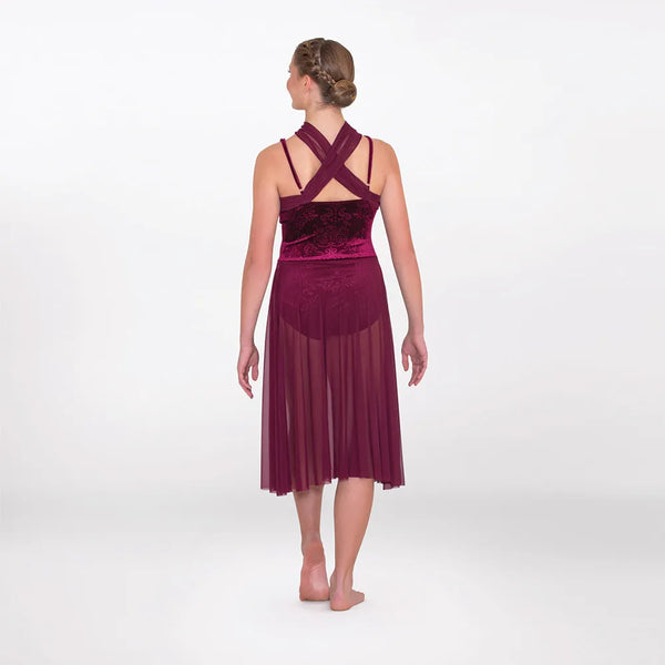 1st Position Adult Burgundy Wrap Neck Lyrical Dress