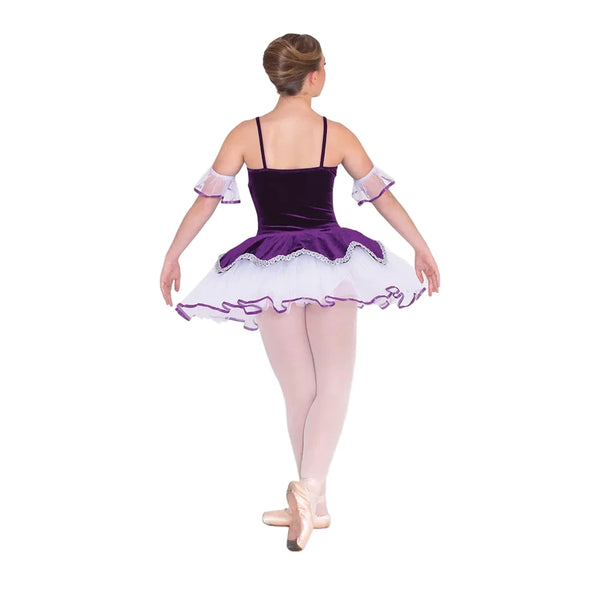 1st Position Peplum Plum Ballet Tutu with Lace Detail