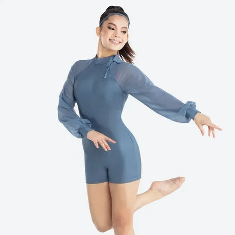 'Echoes in the Night' Slate Blue Biketard Dance Costume