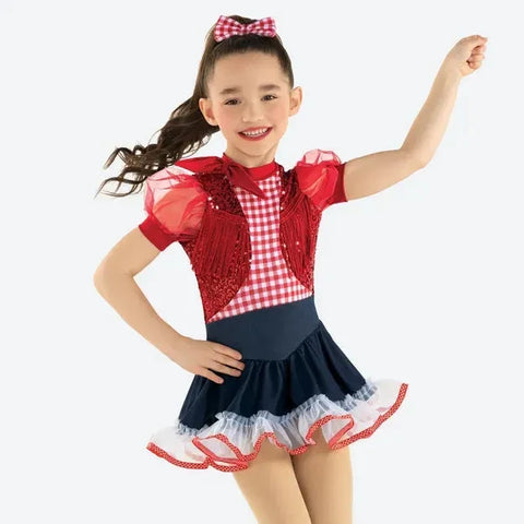 'Wild West' Red Gingham & Denim Dress Dance Costume