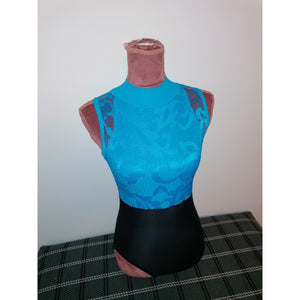 Turquoise Lace Topped Leotard - age 9-10
