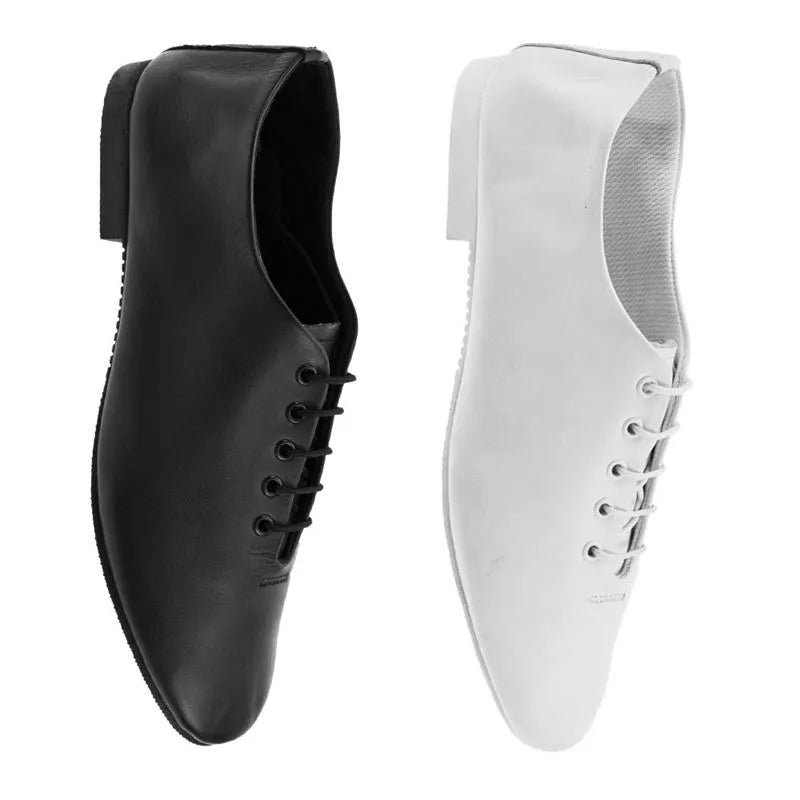 Basic Full Sole Leather Jazz Shoes - Black or White