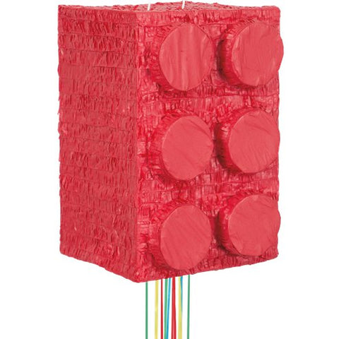 Red Building Block 3D Pull Piñata