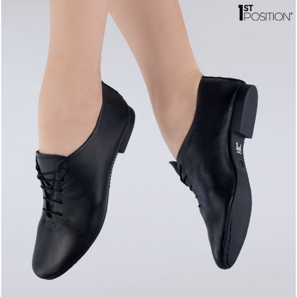 Full Sole Leather Laced Jazz Shoes  - Black or White