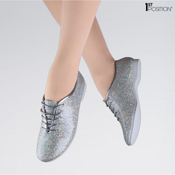 Hologram Sparkly Glitter Jazz Shoes - Black, Red or Silver