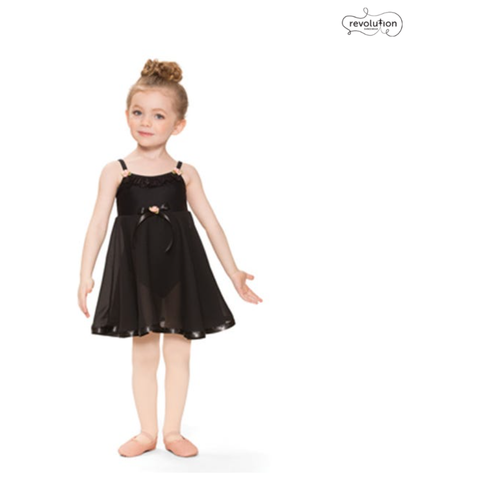 Black Empire Waist Dance Dress - Small Child