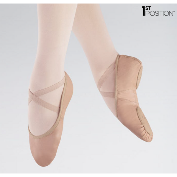 1st Position Stretch Leather Split Sole Ballet Shoes