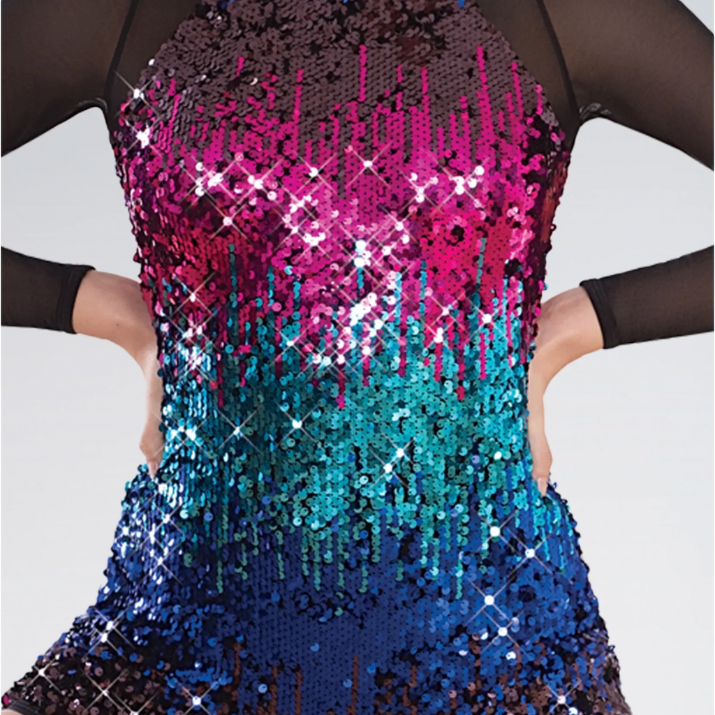 Mash Unitard Ombré Sequinned Mesh Unitard – Blackfeather Dancewear