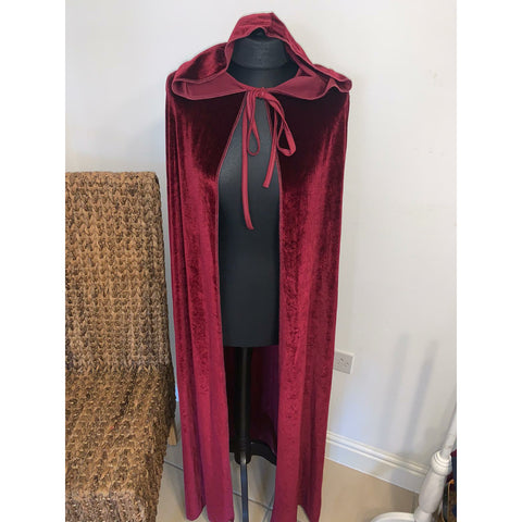 HIRE - Burgundy Velour Hooded Dance Capes
