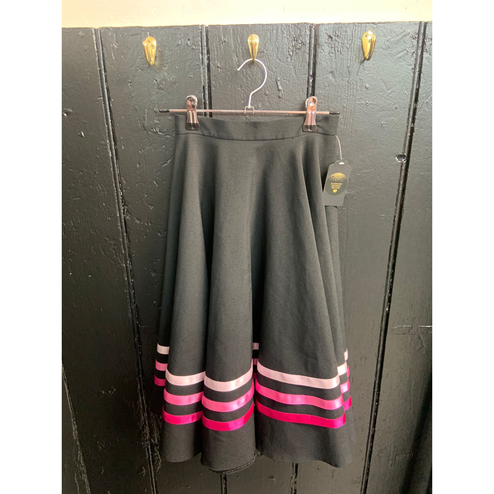 PRE-LOVED - Black Character Skirt with Pink Ribbon