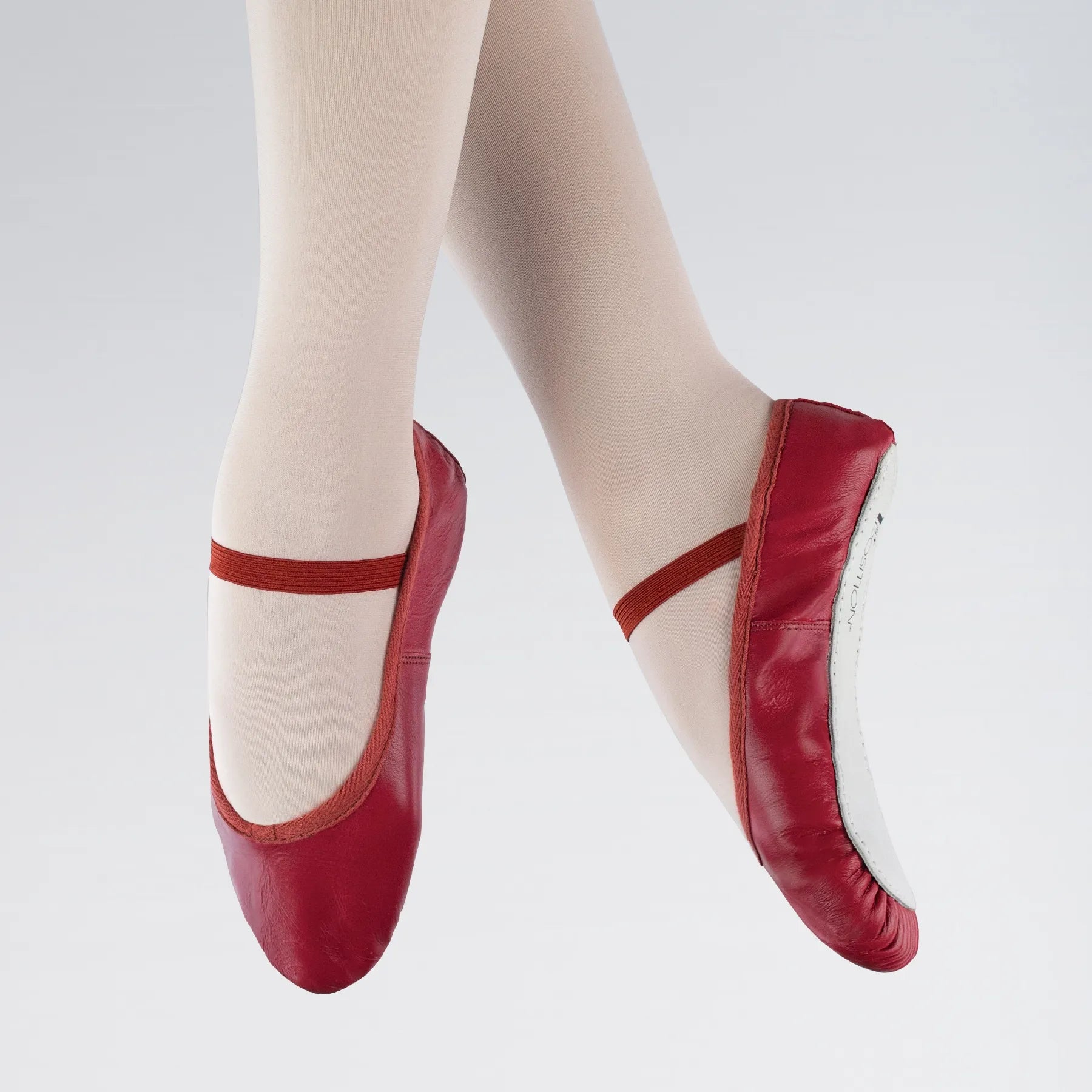 1st Position Leather Ballet Shoes - Red