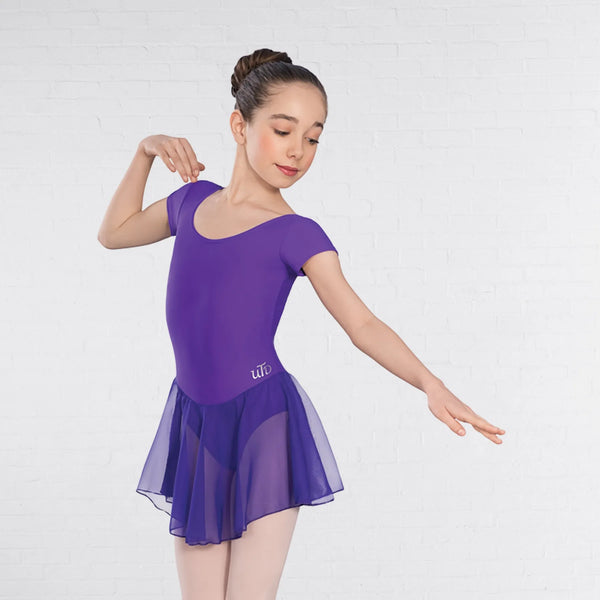 UTD "Milly" Primary 1 to Level 1 Ballet Voile Skirted Cap Sleeved Violet Leotard